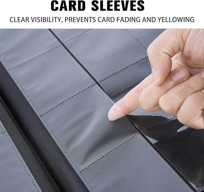 Premium 1000+ Pockets Card Binder,16 Pockets Trading Card Binder Ringless Side Loading Trading Card Album Folder for TCG -Yellow