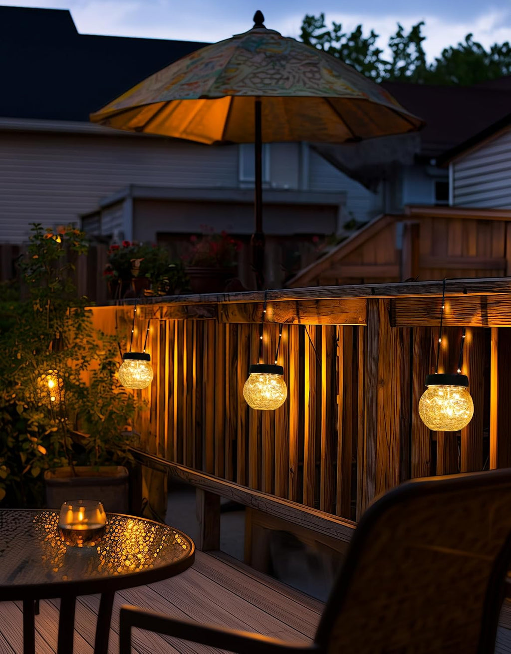 partphoner solar lights outdoor waterproof 12-pack, solar powered, front angle view