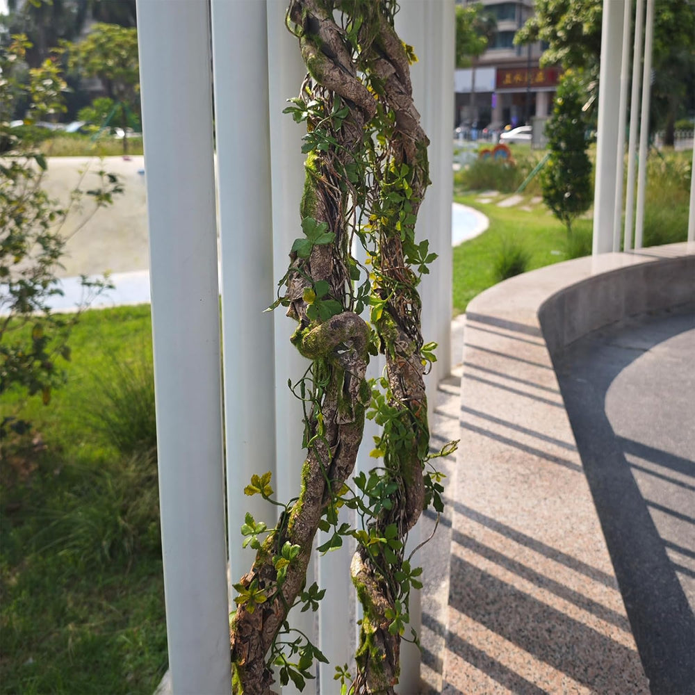 69" Faux Leaf Grapevine Moss Tree Branch Halloween Garland Decor