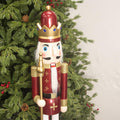 KI Store Large Christmas Nutcracker 4ft King Wooden Nutcracker Figurine Christmas Decorations for Front Door Mantel Fireplace