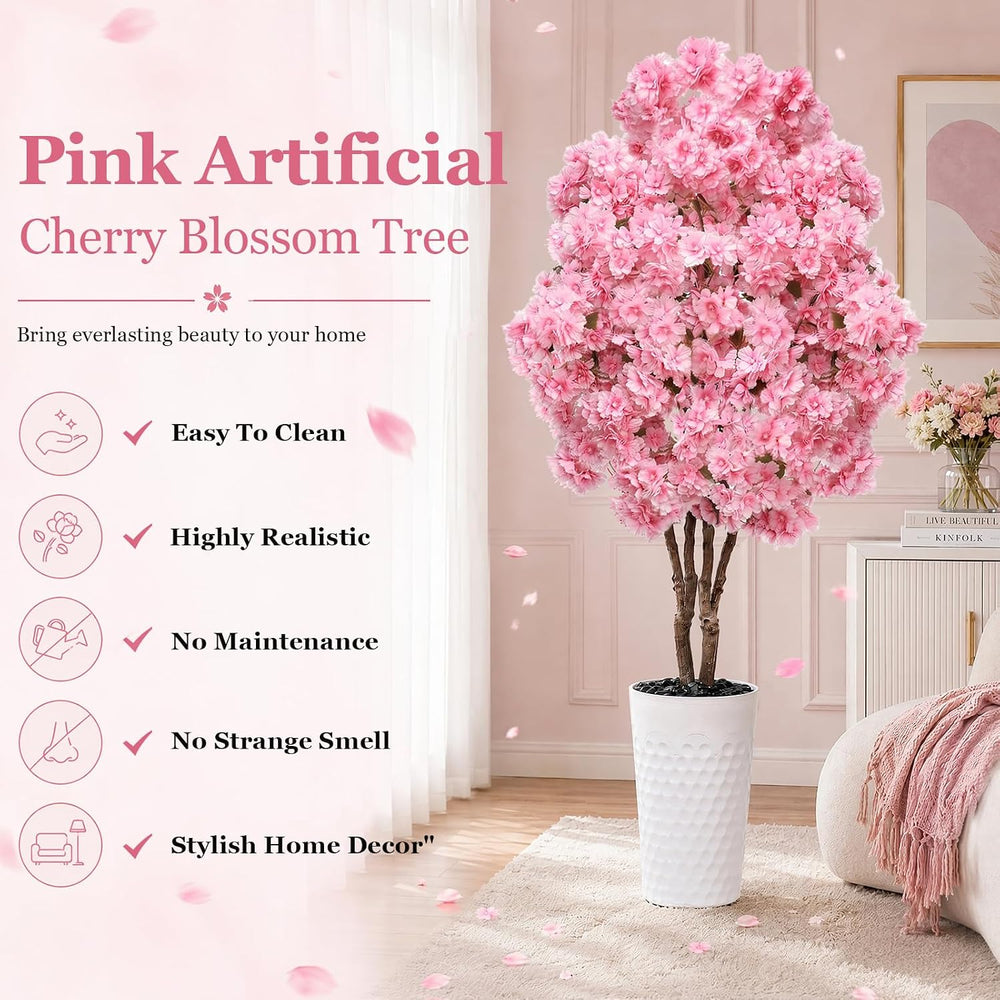 Artificial Cherry Blossom Tree 5FT - Fake Flower Tree Indoor Outdoor