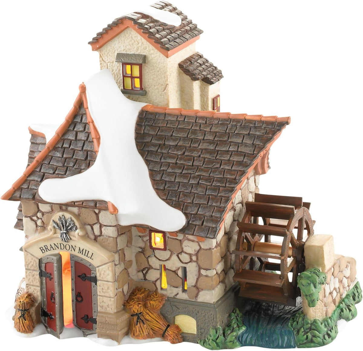 Department 56 Dickens' Village The Brandon Mill Lit Animated Building, 6.1 inch, Multicolor