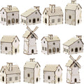Hiboom 24 Pcs DIY Wooden Christmas Village House, Gingerbread House