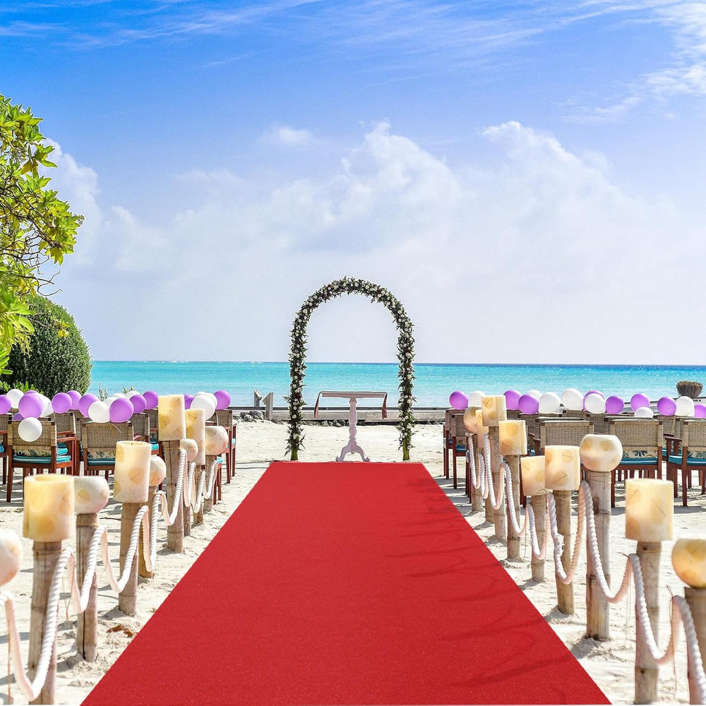 HOMBYS 350 GSM Red Carpet Runner for Party and Events, 2.6 x 20 ft Non-Slip A...