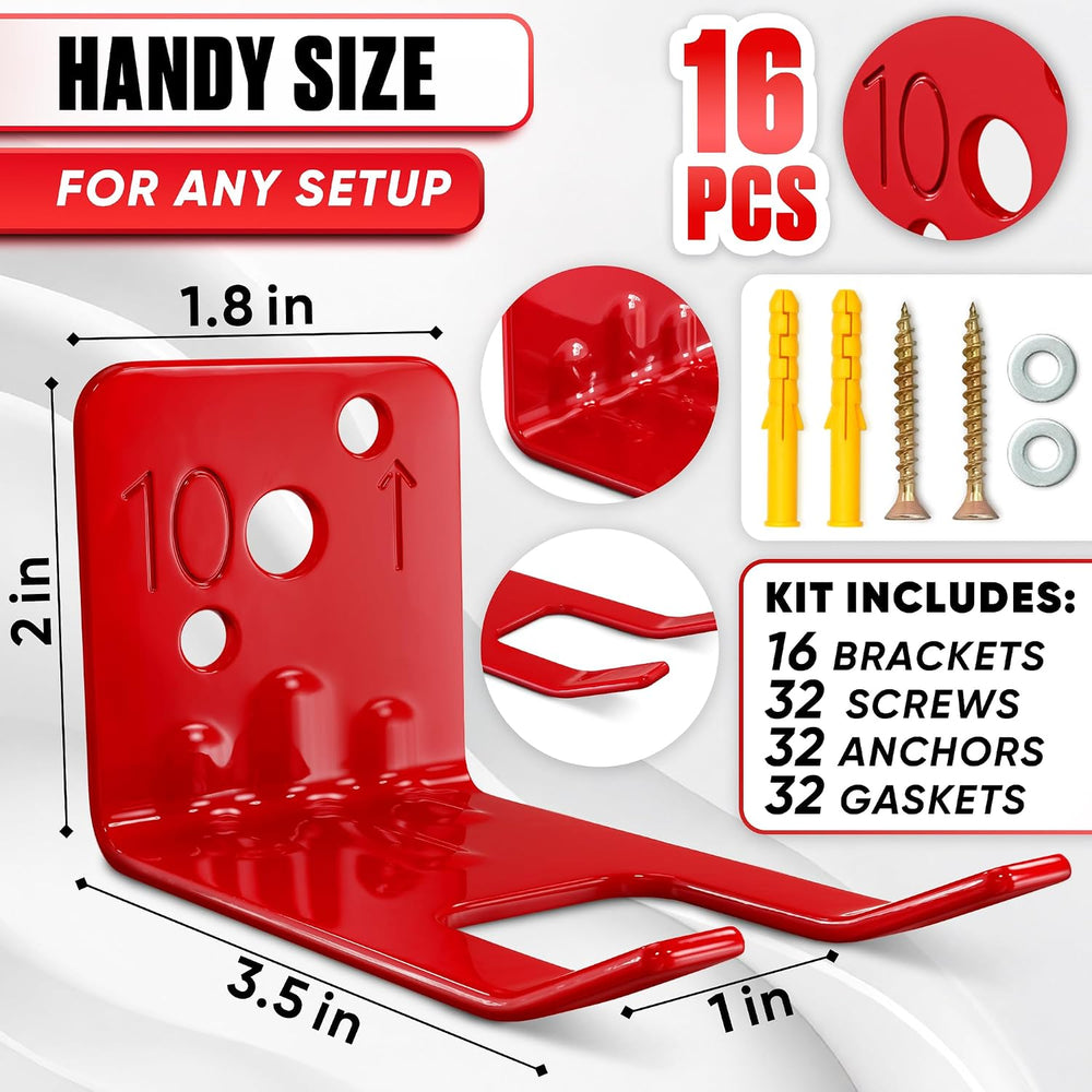 Fire Extinguisher Mount Bracket Set of 16 - Heavy Duty Steel Wall Mount Holde...