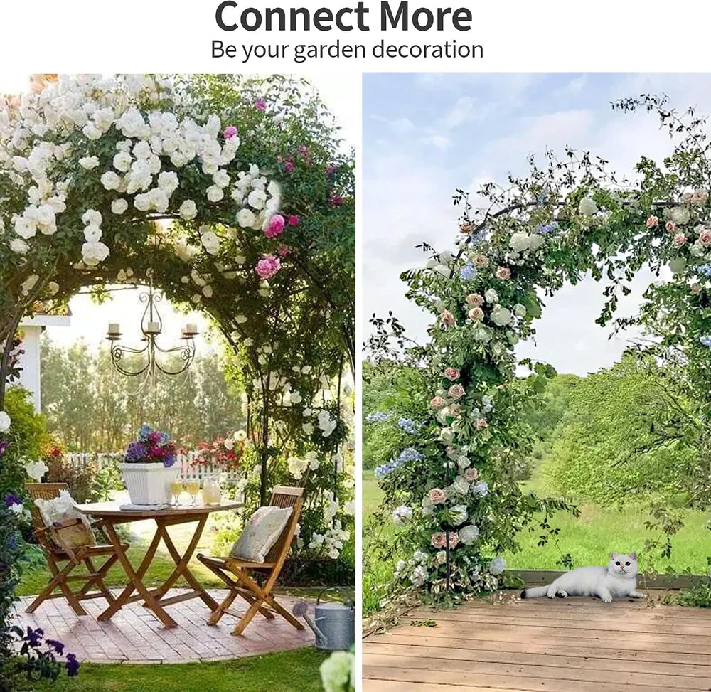 Garden Arch Trellis, 7.9FT Metal Arbor Archway for Climbing Plants Outdoor
