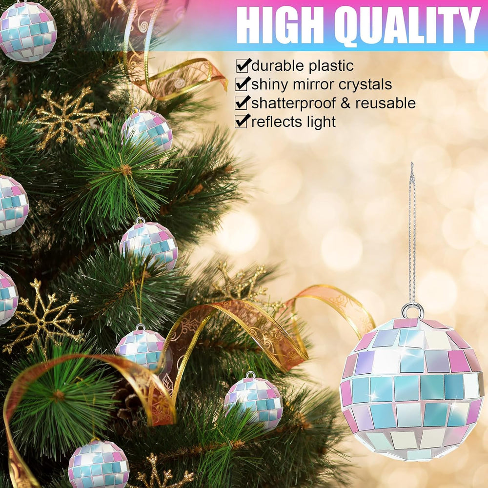 Hoolerry 200 Pcs Mini Disco Ball Ornaments 1.2 Inch Mirror,Laser Color
