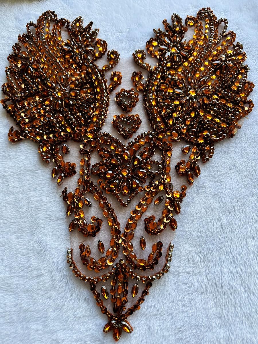 Handmade Bodice Rhinestones Applique Sewing Glass Beads Stones Crystal Trim L...