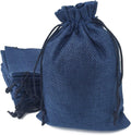 50-Pack Navy Burlap Gift Bags with Drawstring - Reusable Jewelry Pouches for Christmas, Holiday Wedding, Birthday Party Favors - 7x9 Inches Eco-Friendly Treat Bags (50 Count)