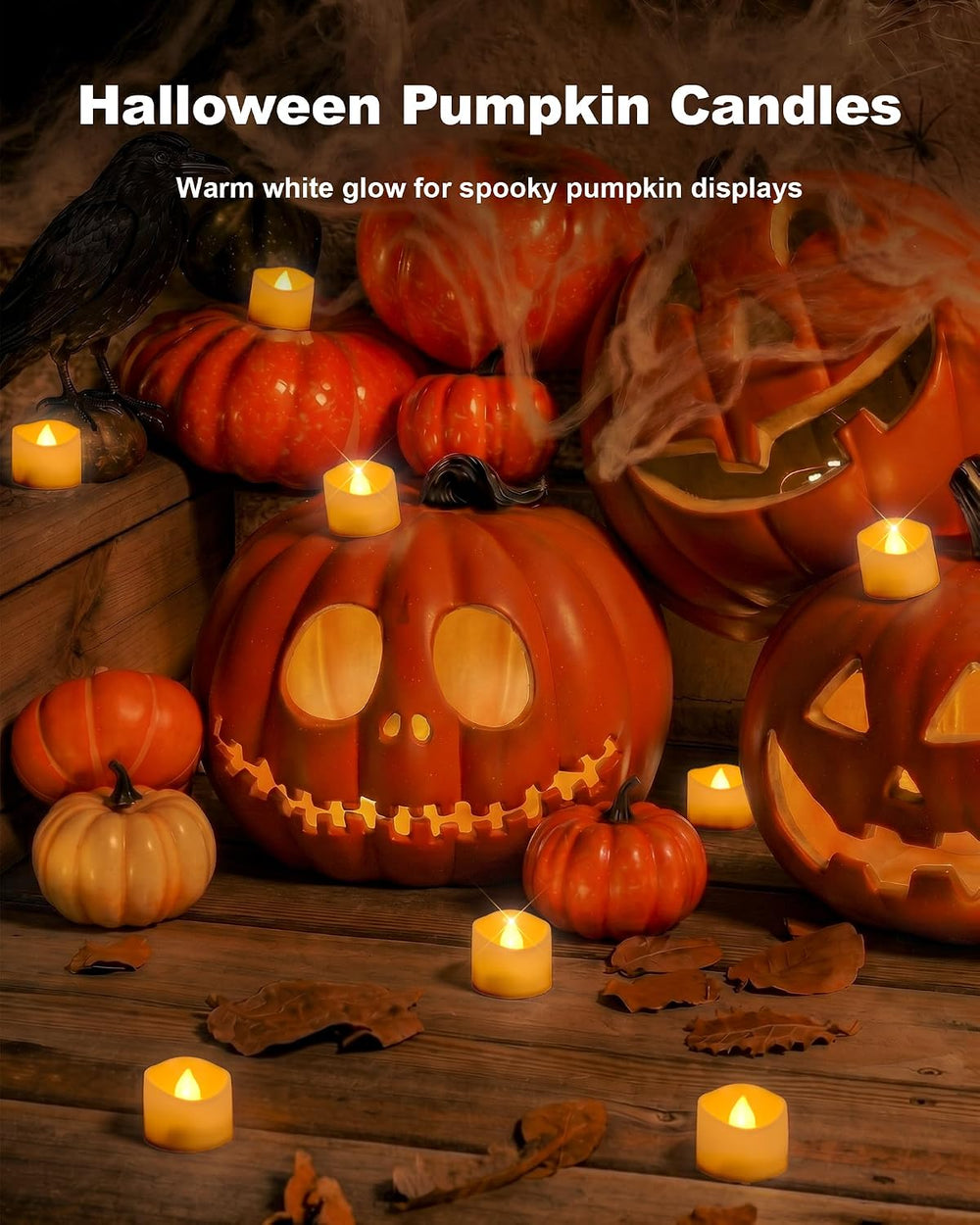 Homemory 100-Pack Flameless Tea Lights Candles Battery Operated, 200+ Hours