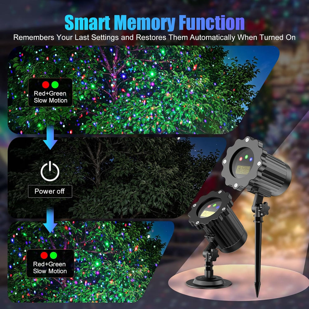 Fimilo Laser Projector Lights Outdoor, RGB Firefly Effect, 12 Moving Effect