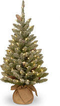 National Tree Company 3ft Pre-Lit Mini Flocked Artificial Christmas Tree