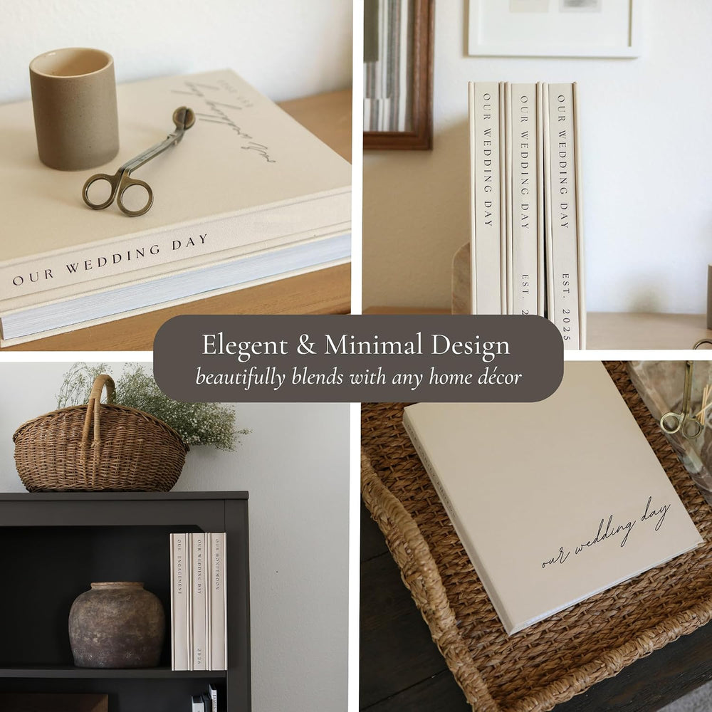 Wedding Photo Album for 400 4x6 Pictures - Large Linen Picture Scrapbook