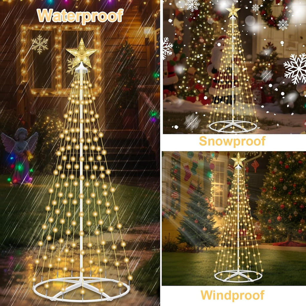 outdoor solar christmas tree lights, 4ft lighted artificial showing dimensions