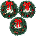 Dingion 3 Pcs 12 Inch Christmas Wreaths for Window, Joy, Peace, and Love