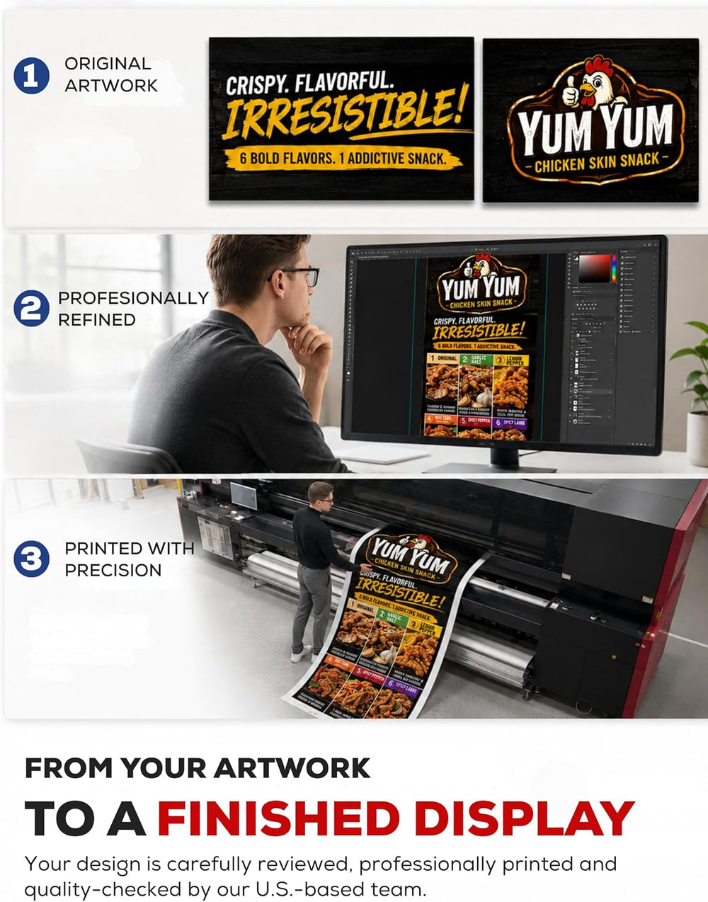 Custom Retractable Banner Stand - Ready in 1 Day - Personalized 33" x 81...