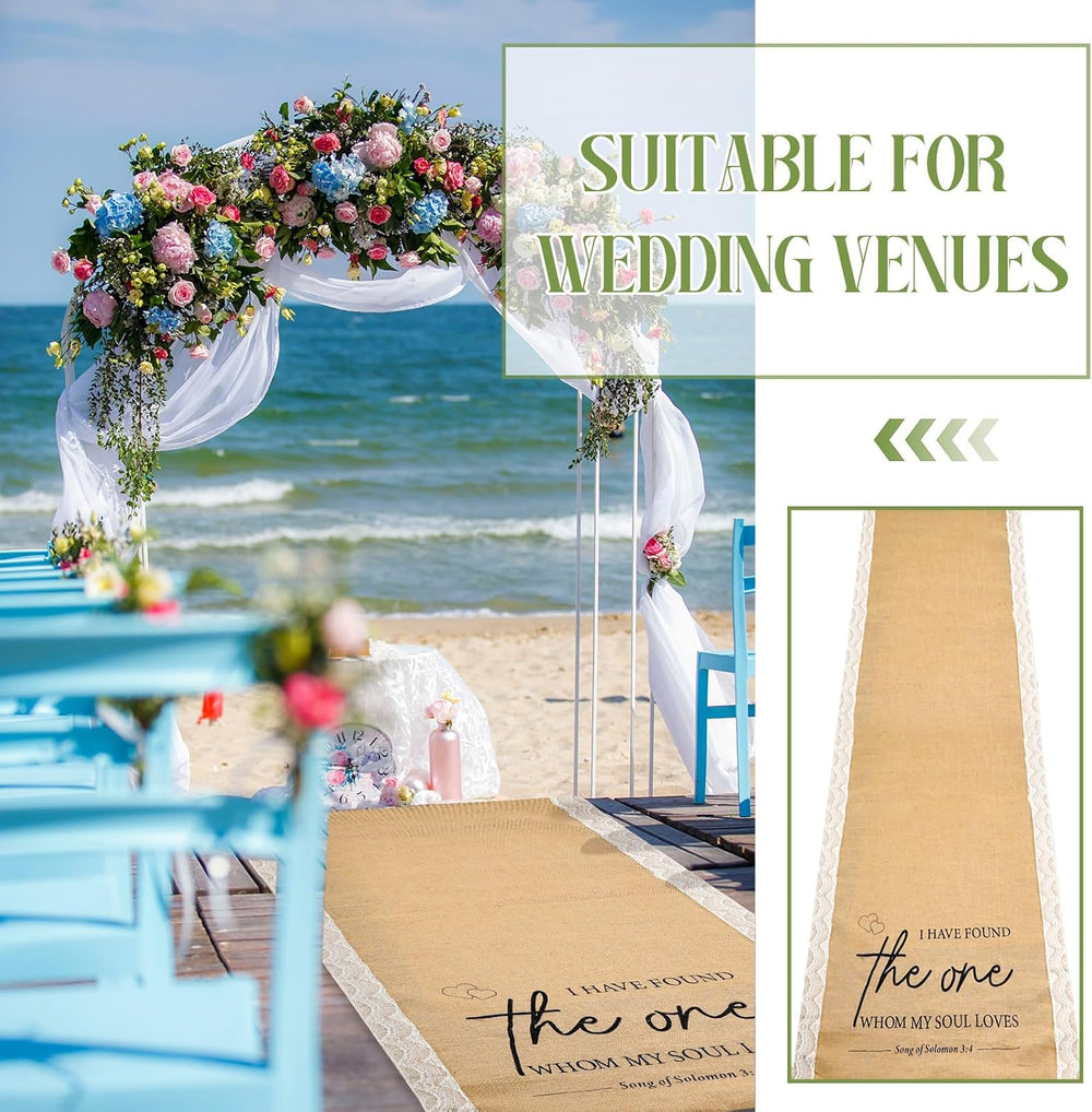 Tondiamo Burlap Aisle Runner 3.33 ft X 30 ft for Wedding Ceremony Outdoor