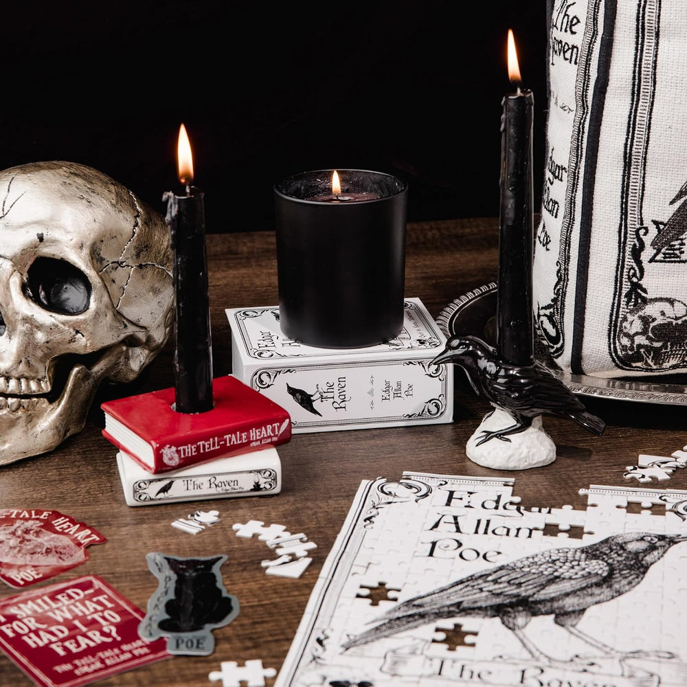 Steel Mill & Co. Ceramic Tapered Candle Holder Set of 2, The Raven