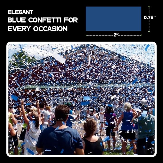 Ultimate Confetti, Dark Blue Biodegradable Confetti - Rectangular Flame-Resistant Tissue Paper Confetti for Cannon and Launcher use – Best for Gender Reveal, Parties, and Concerts - 20 lb, 320 oz