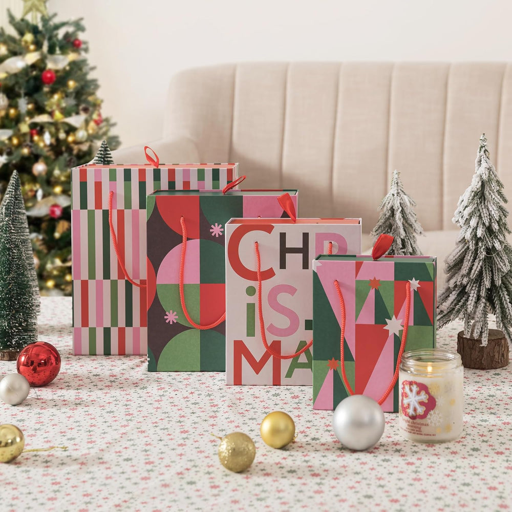 Soul & Lane - Christmas Nesting Gift Boxes with Rope Handles, Set of 4