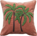 Creative Co-Op Tropical Embroidered Velvet Pillow, Multicolor
