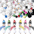 Vicenpal 450 Pcs Christmas Wooden Beads, Striped, Vibrant Color