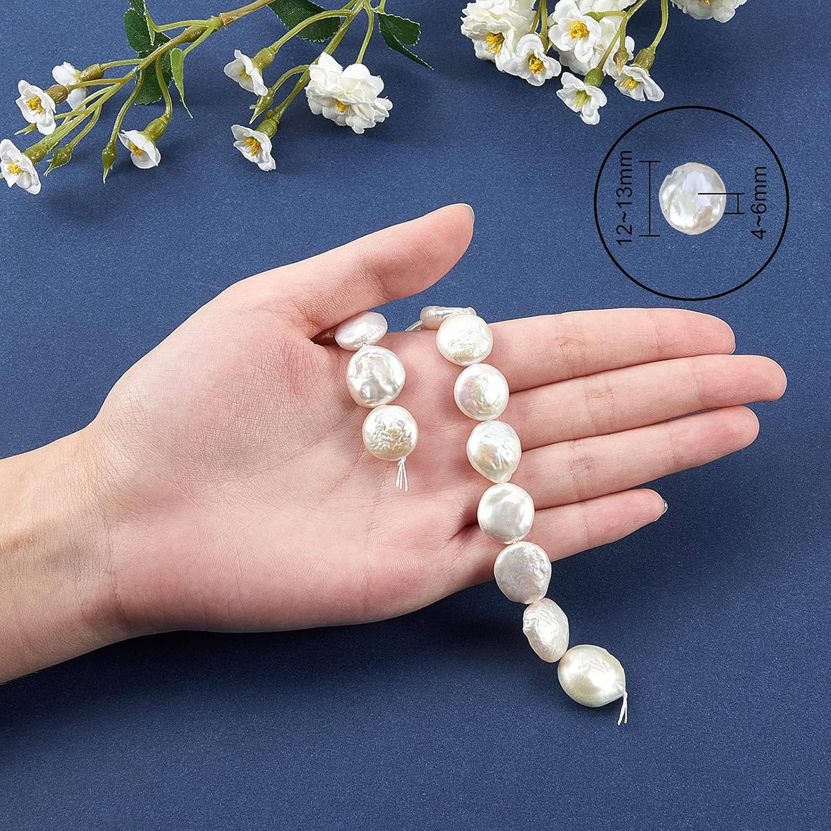 liqunsweet 15 pcs natural cultured freshwater baroque bead, close-up detail