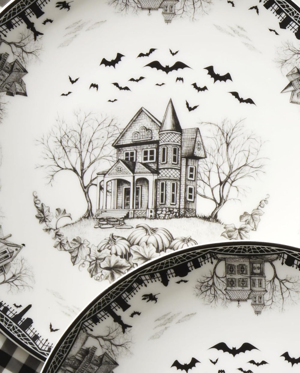 Lenox Haunted Village Accent Plates, Set Of 4, Assorted, Service For 4