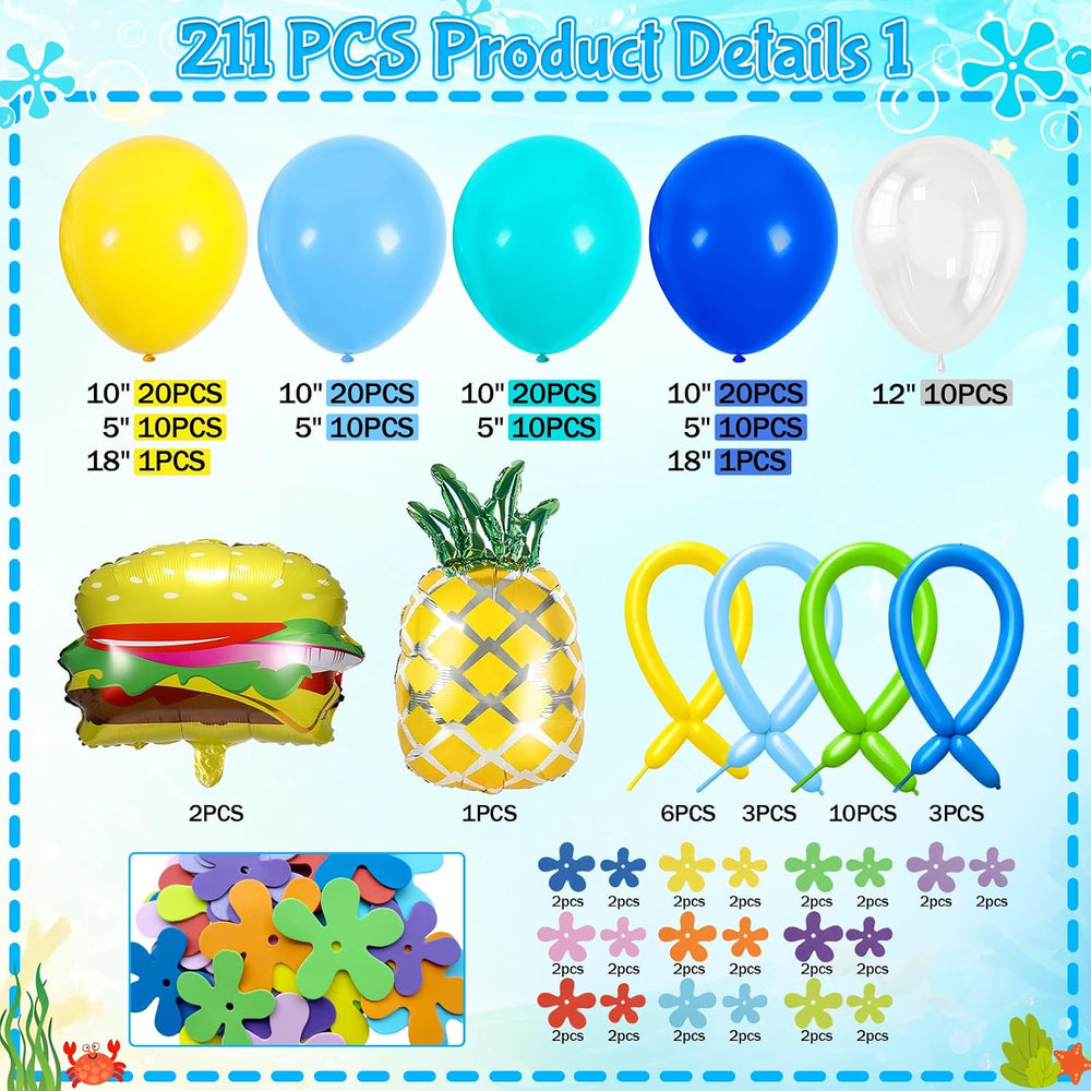 GAILROSO Sponge Birthday Decorations, Under the Sea Party Supplies