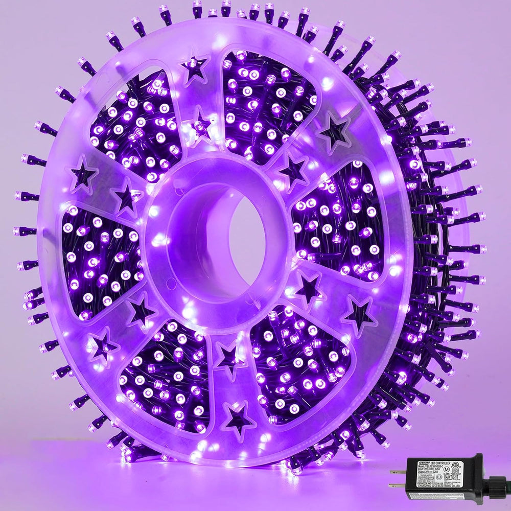 QITONG 165ft 500 LED Purple Halloween Lights Outdoor Waterproof, String Light...