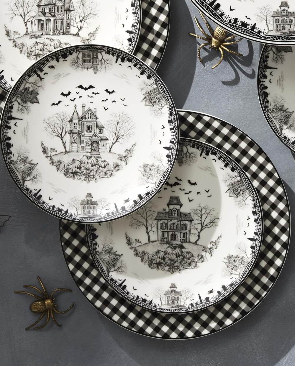 Lenox Haunted Village Accent Plates, Set Of 4, Assorted, Service For 4