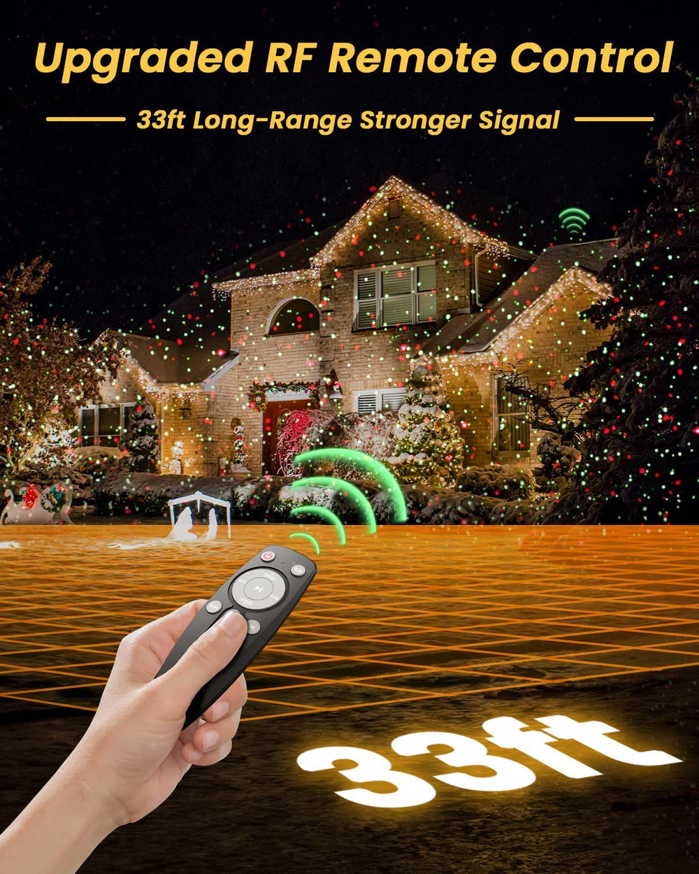 Enjoyedled Christmas Projector Lights Outdoor with 9 HD Xmas Patterns Black