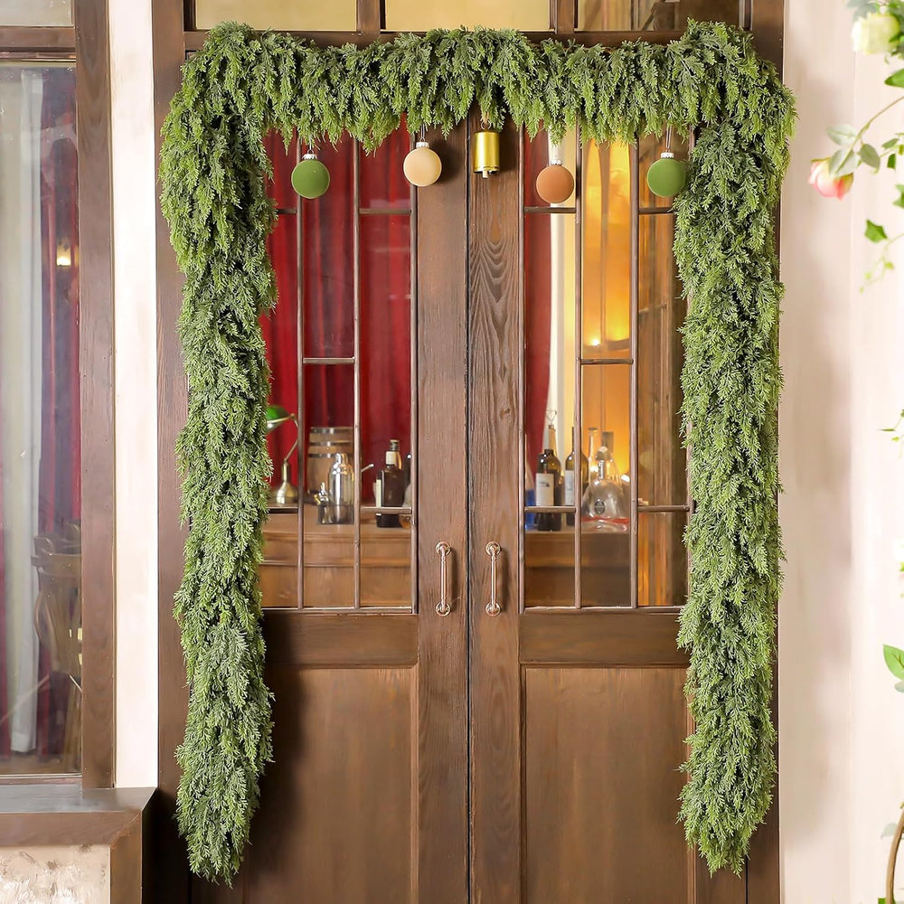1 Pcs 15ft Christmas Artificial Cedar Garland Realistic