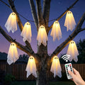 10 Ghost Light Up Hanging Ornaments, Halloween Glowing Decorations