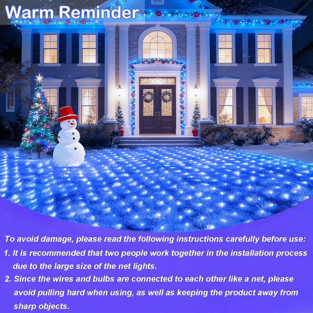 oycbuzo 300led net lights, 14.8ft x 5ft christmas, close-up detail