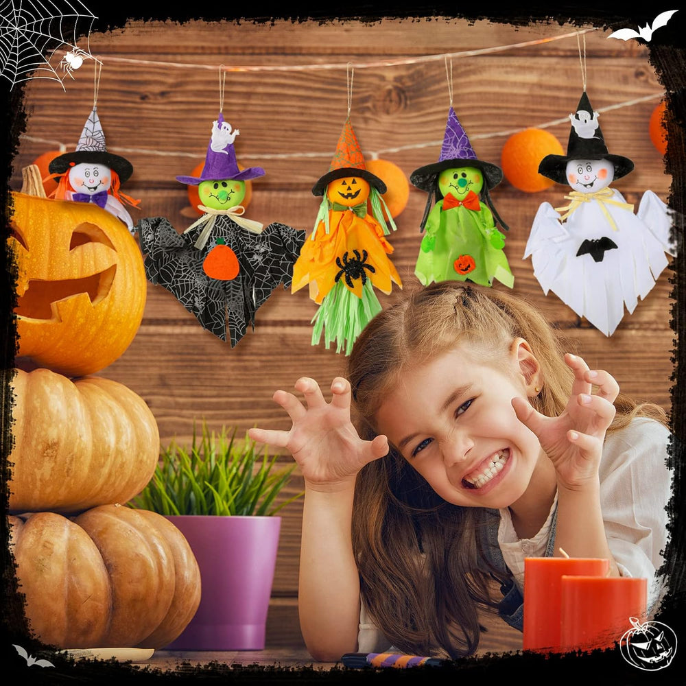 Zomiboo 9 Pack Halloween Hanging Decoration Ghost Pumpkins Tree Decor