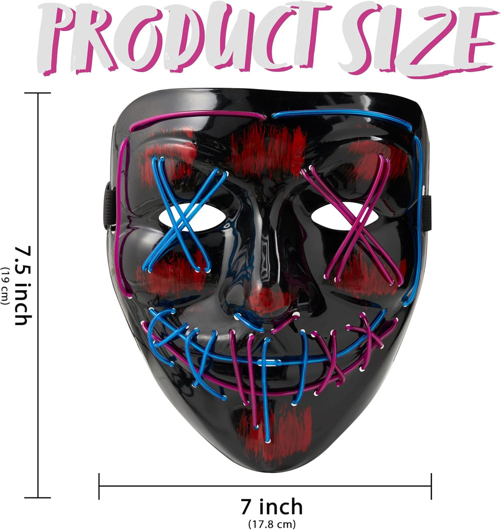 JOYIN Halloween Led Mask, Light Up Mask and Gloves for Cosplay Costume (Pink ...