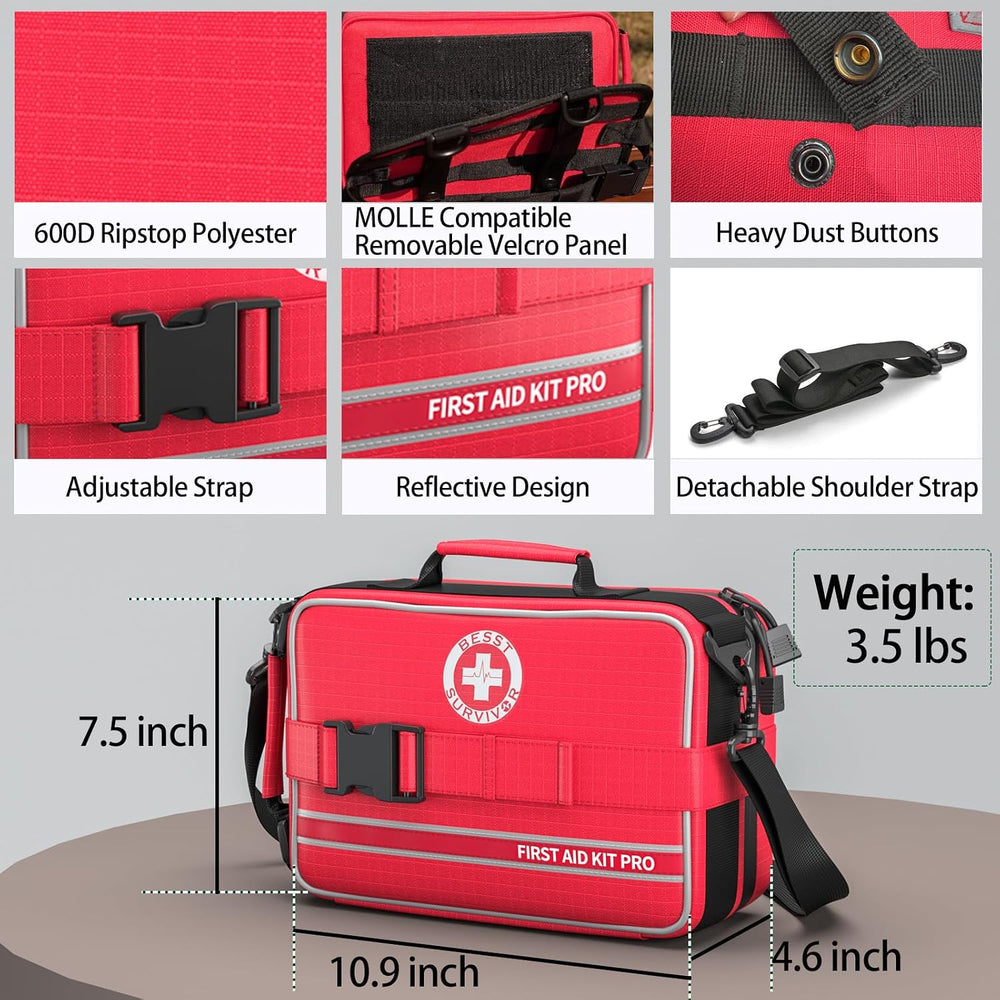 Besst Survivor Comprehensive First Aid Kits- Advanced Trauma Kits with Labele...
