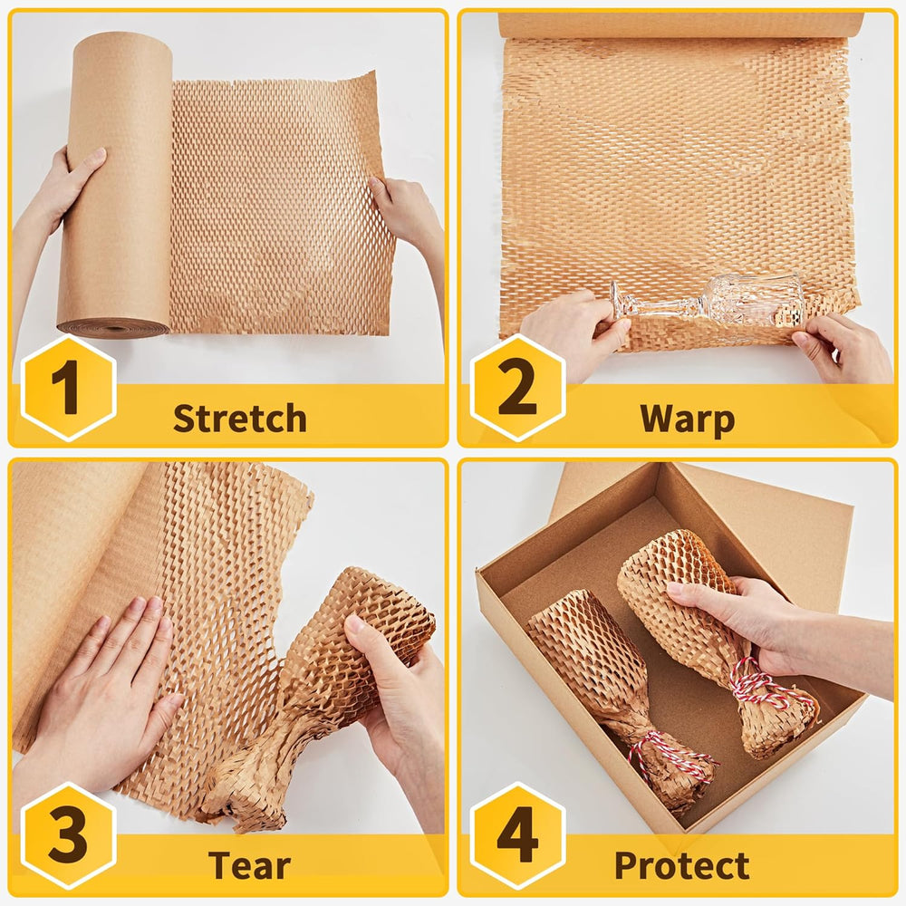 JARLINK Honeycomb Packing Paper, 15" x 400' Packing Wrap Roll for Sh...