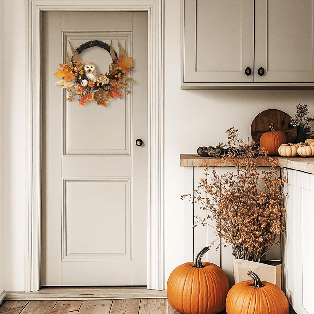 valery madelyn 18'' fall wreath for front door showing dimensions
