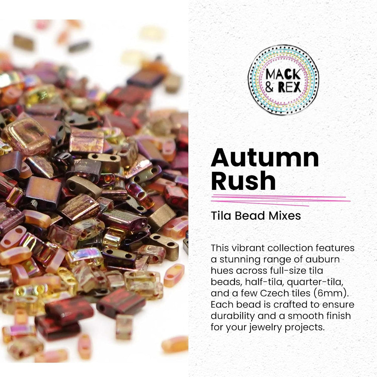 mack & rex tila bead mixes (autumn rush), close-up detail