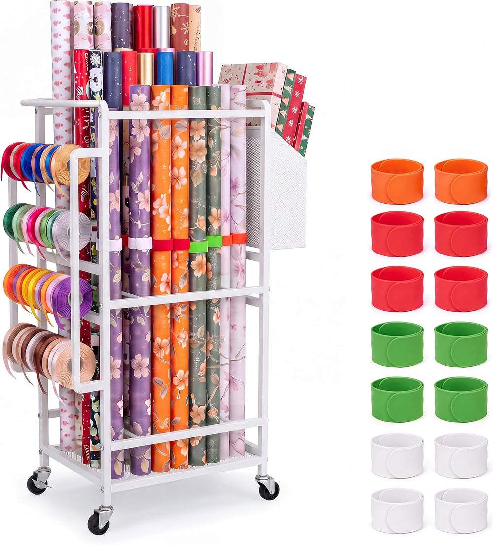 Nyamofly Wrapping Paper Storage Cart, Wrapping paper organizer storage