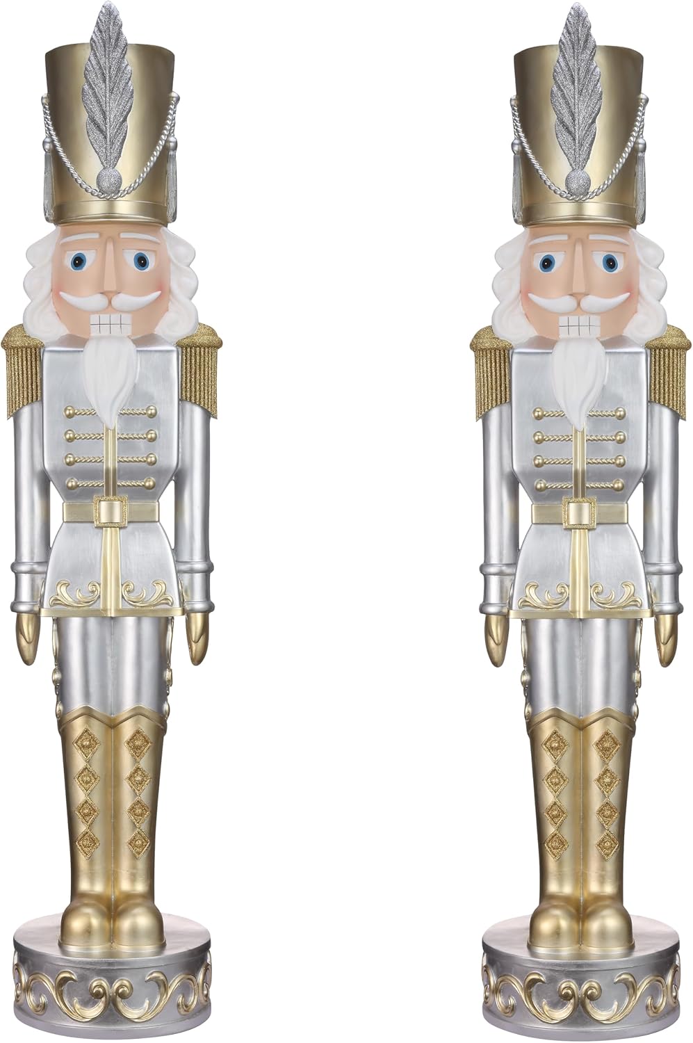 Haute Decor Christmas Nutcracker - Gold and Silver (48 Inch) - Set of 2