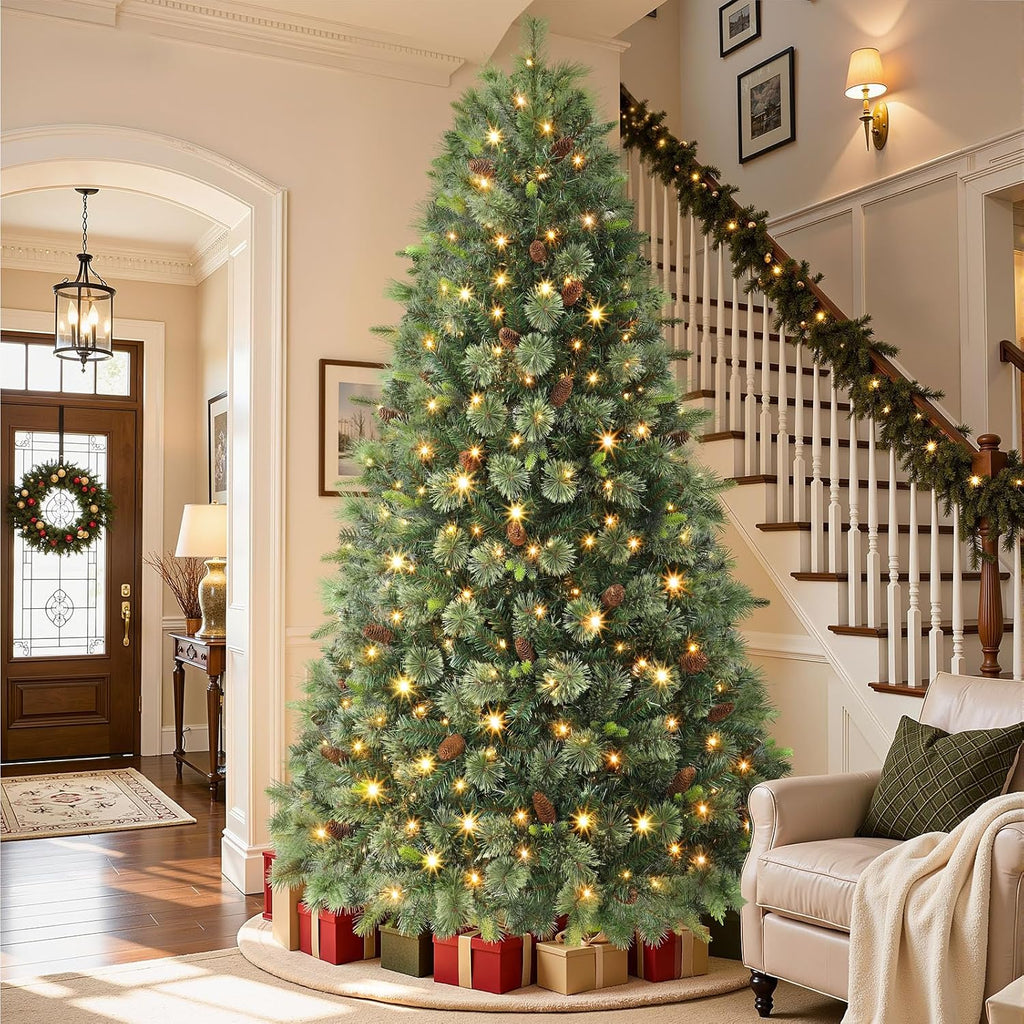 6.5FT Artificial Prelit Pre-Decorated Christmas Tree with Remote, Timer