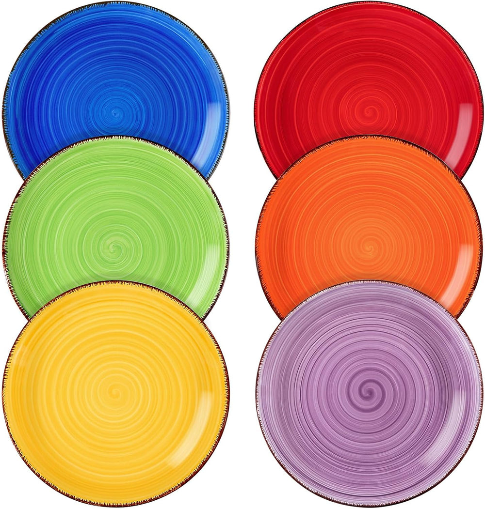 vancasso Bonita Muticolor Salad Plate Set of 6, 7.5 Inch Ceramic Dessert Plat...
