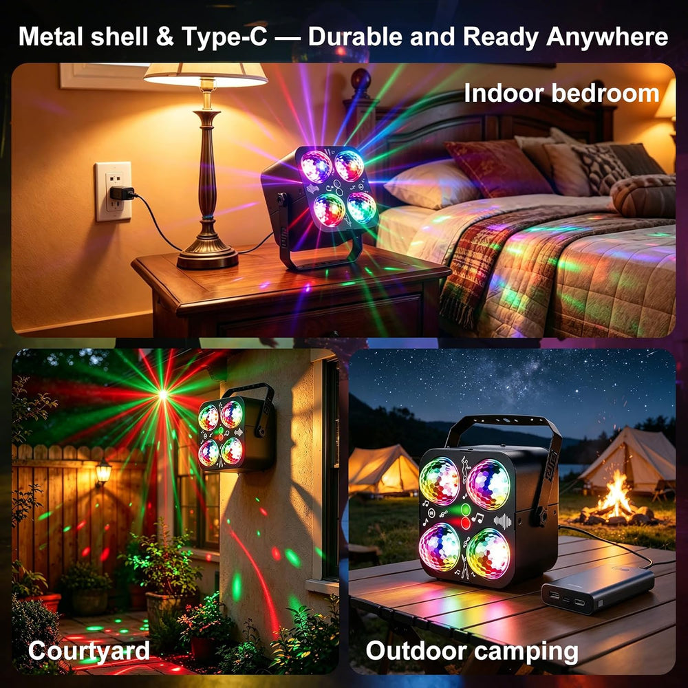 Party Lights DJ Disco Ball Light with 4 RGB Magic Balls and 90 Patterns