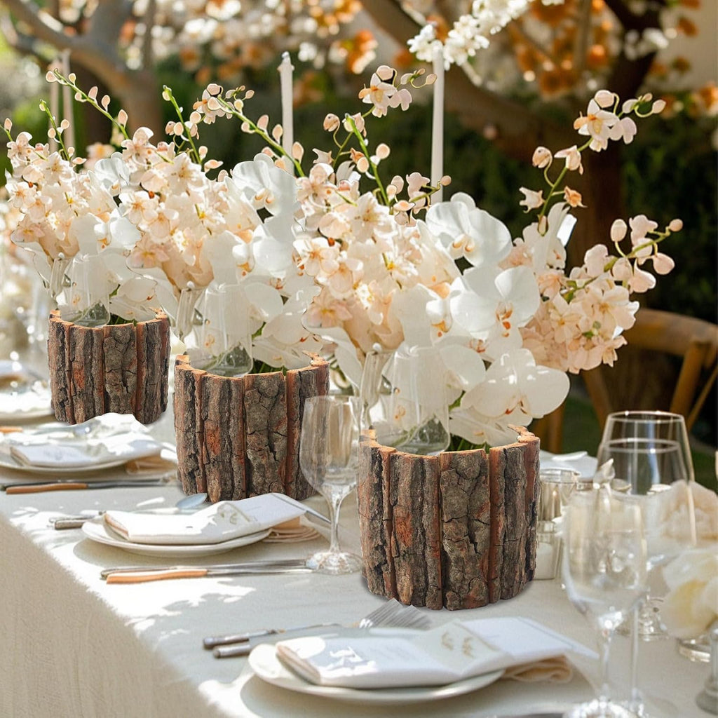 6 Pcs Wooden Vases for Centerpieces, Wood Flower Vase
