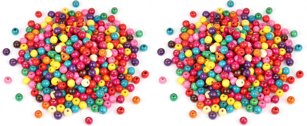 400PCS Colorful Wooden Beads 16mm Large Round Wood Beads Bulk for DIY Craft (...