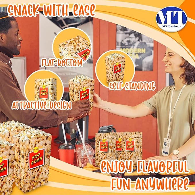 MT Products Popcorn Bags 4 oz. - Large Individual Popcorn Holder - Pack of 1600