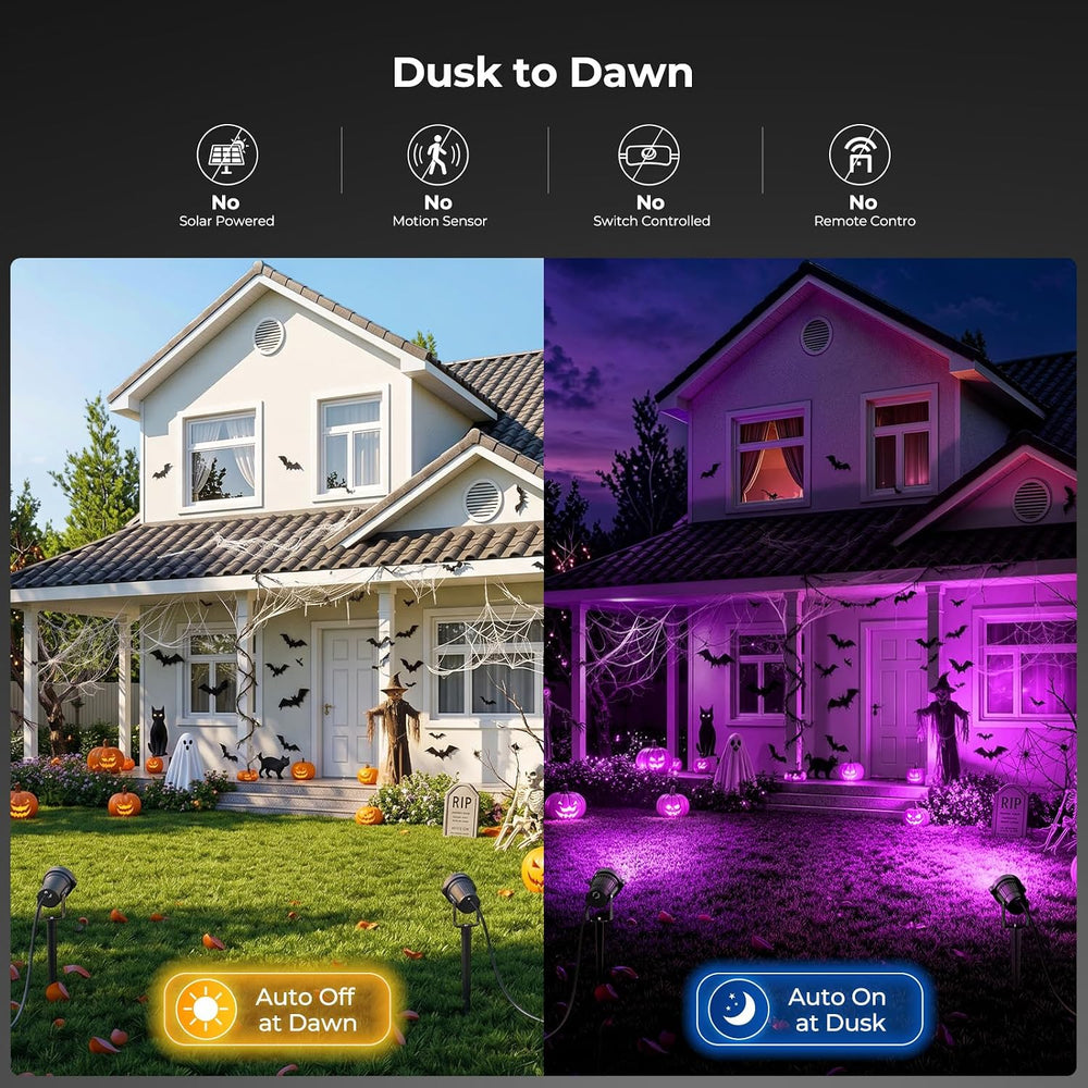 Onforu 12W Purple LED Outdoor Halloween Spotlights for Yard